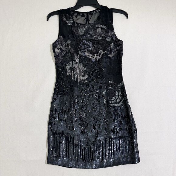 All Saints Cicily Sequin/Embellished/Beaded Dress Size US 4 Black - Picture 1 of 13